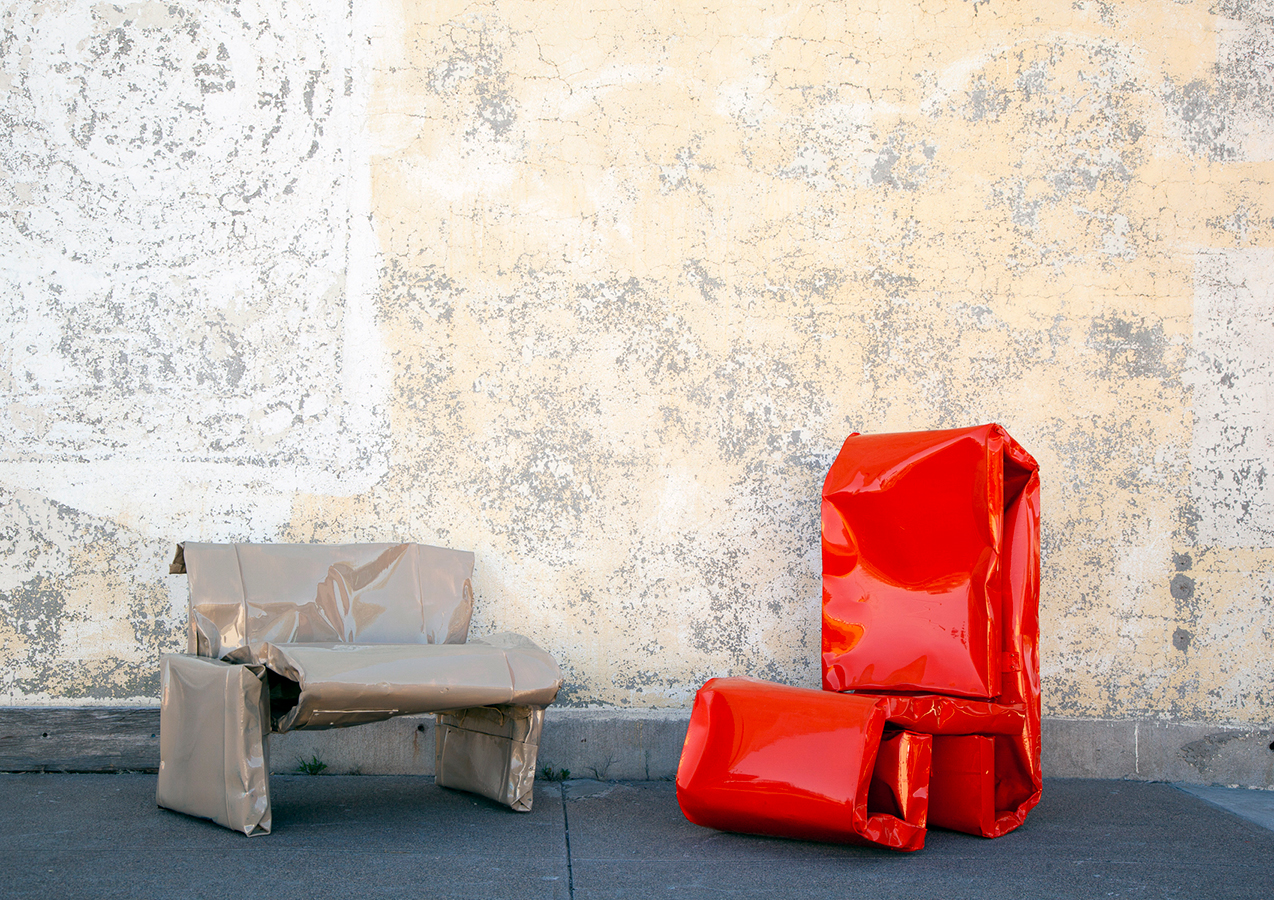 Anna Fasshauer, Organge Chair, Beige Chair, 2019